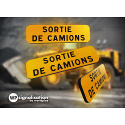 Panonceau indications diverses de danger AK KM9 | Sortie de camions | Personnalisable