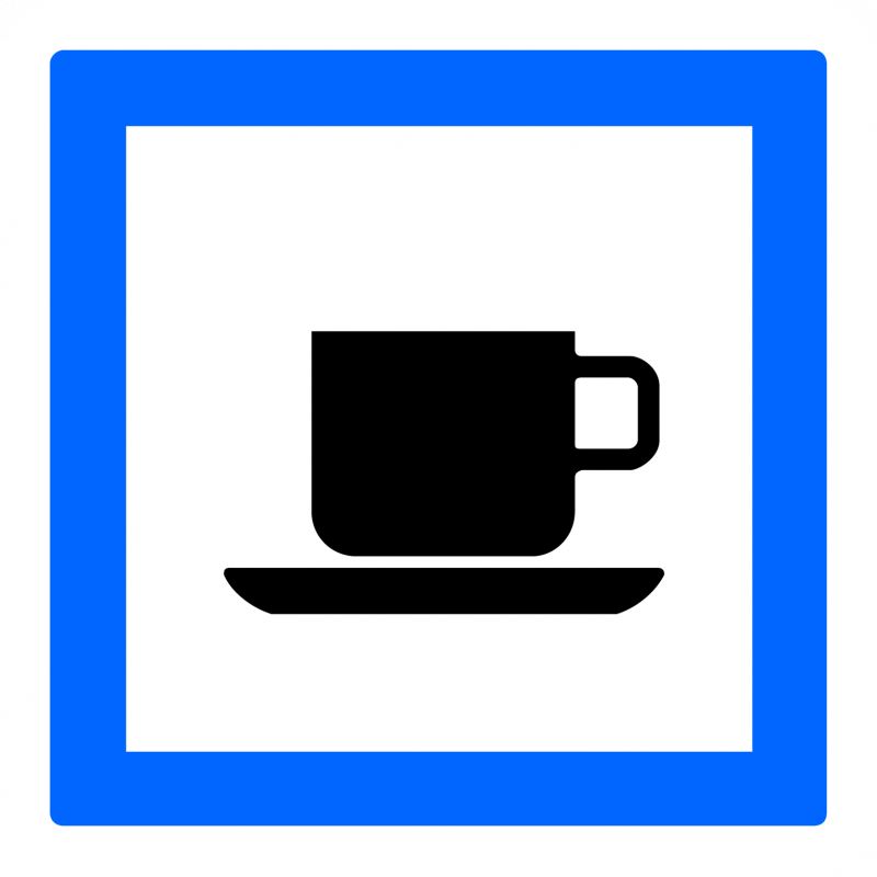 Panneau services débit de boissons ou établissement proposant des collations CE18