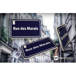 Panneau bleu de rue - Plaque de rue | Inclinaison du produit I WP Signalisation