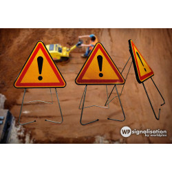 Panneau de danger temporaire AK14 avec trépied | Photo du produit I WP Signalisation