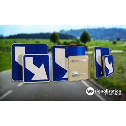 Balises et Balisettes de contournement d'îlot central J5 | Obligation de prendre le virage à droite | WPSignalisation