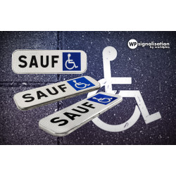 Panonceau M6h - Panonceau Interdit sauf PMR I 360 ° rotation | Parking pour personne à handicap | WPSignalisation