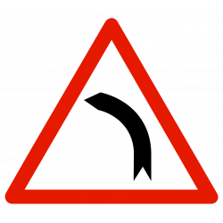 Panneau de danger Virage à gauche A1B