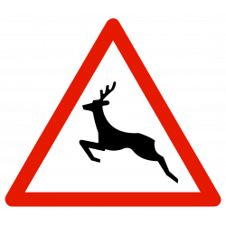 Panneau de danger passage d'animaux sauvages A15B
