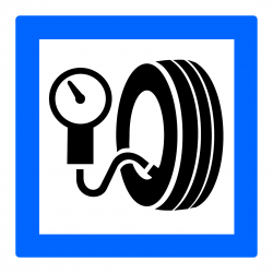 Panneau services tation de gonflage, hors station service, usage gratuit CE26