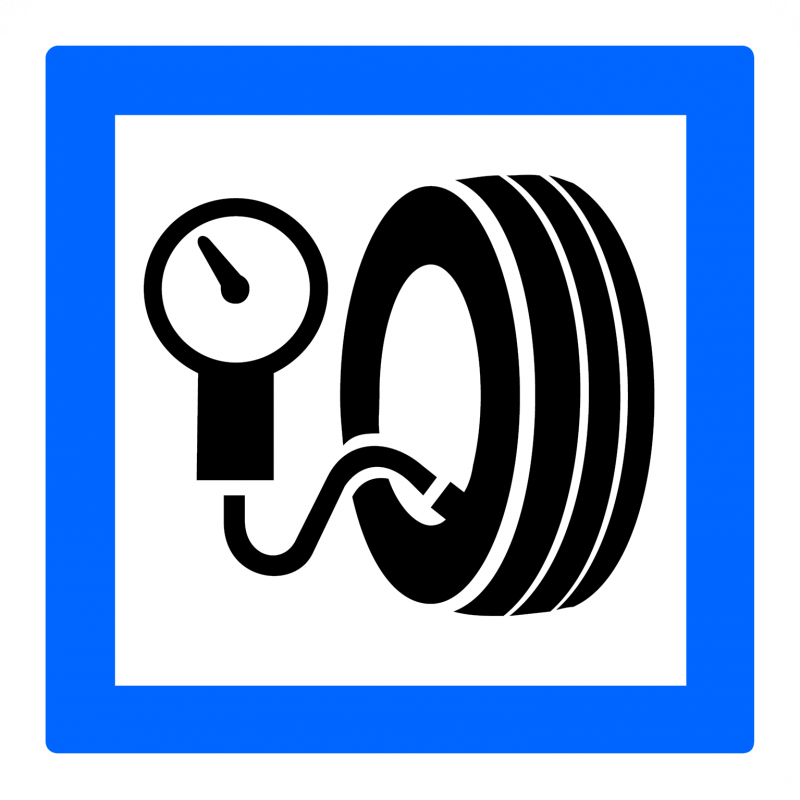 Panneau services tation de gonflage, hors station service, usage gratuit CE26