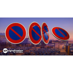 Panneau stationnement entrée d'une zone à stationnement interdit B6A1 | 360 degré du panneau de stationnement