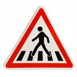 Face avant du panneau de signalisation A13B - Panneau passage pour piétons I WP Signalisation