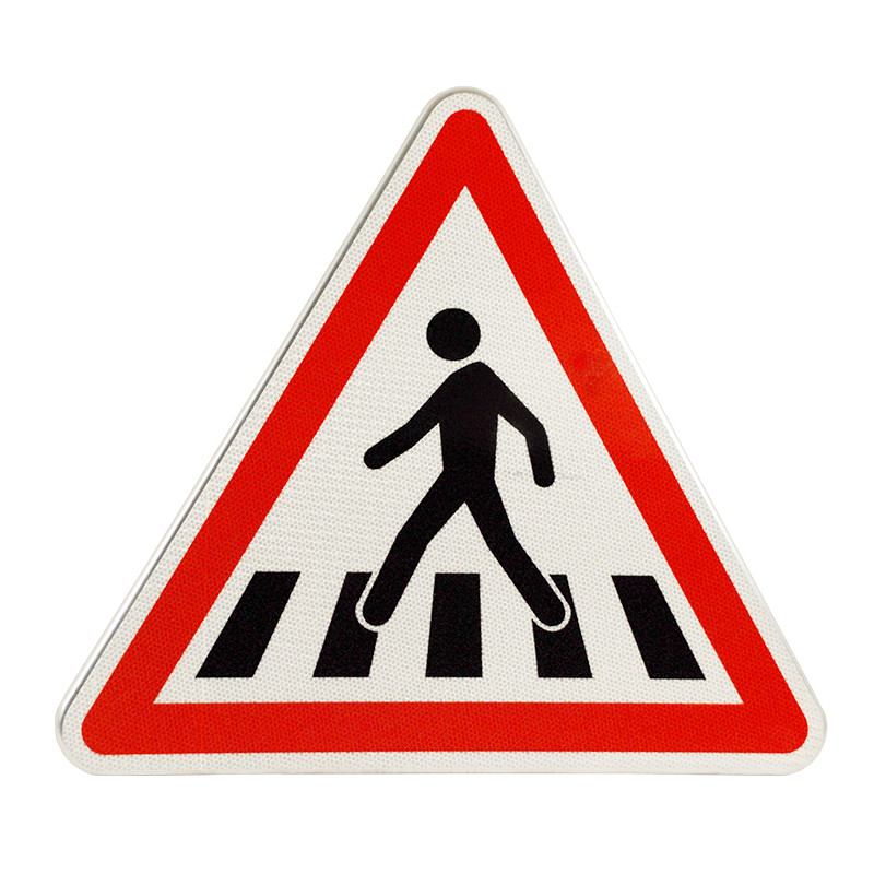 Face avant du panneau de signalisation A13B - Panneau passage pour piétons I WP Signalisation