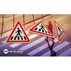 Panneau A13B - Panneau passage pour piétons I 360 degré du panneau passage piéton | WP Signalisation