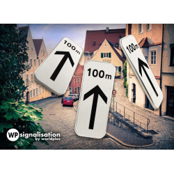 Panonceau prescriptions stationnement et arrêt M8abis | Distance personnalisable | 360 degrés du panneau m8