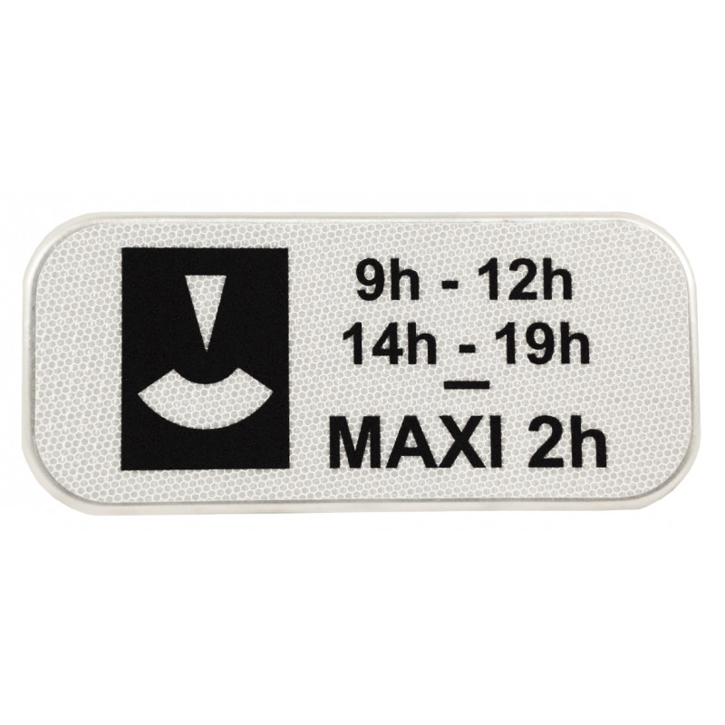 Panonceau M6c2 | 9h-12 et 14h-19h | MAXI 2H | Panneau durée maximum de stationnement | WPSignalisation