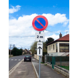 Panonceau prescriptions stationnement et arrêt M8abis | Distance personnalisable | Panneau m8 avec panneau B6D