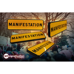 Panonceau indications diverses de danger AK KM9 | Panneau manifestation temporaire | Personnalisable