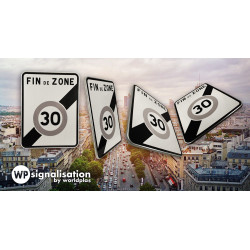 Panneau fin de zone Panneau B51 en 360 degrés I Zone 30 km | WP Signalisation