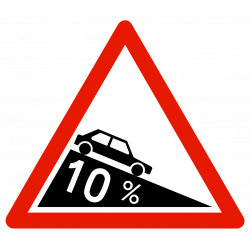 Panneau de danger descente dangereuse A16