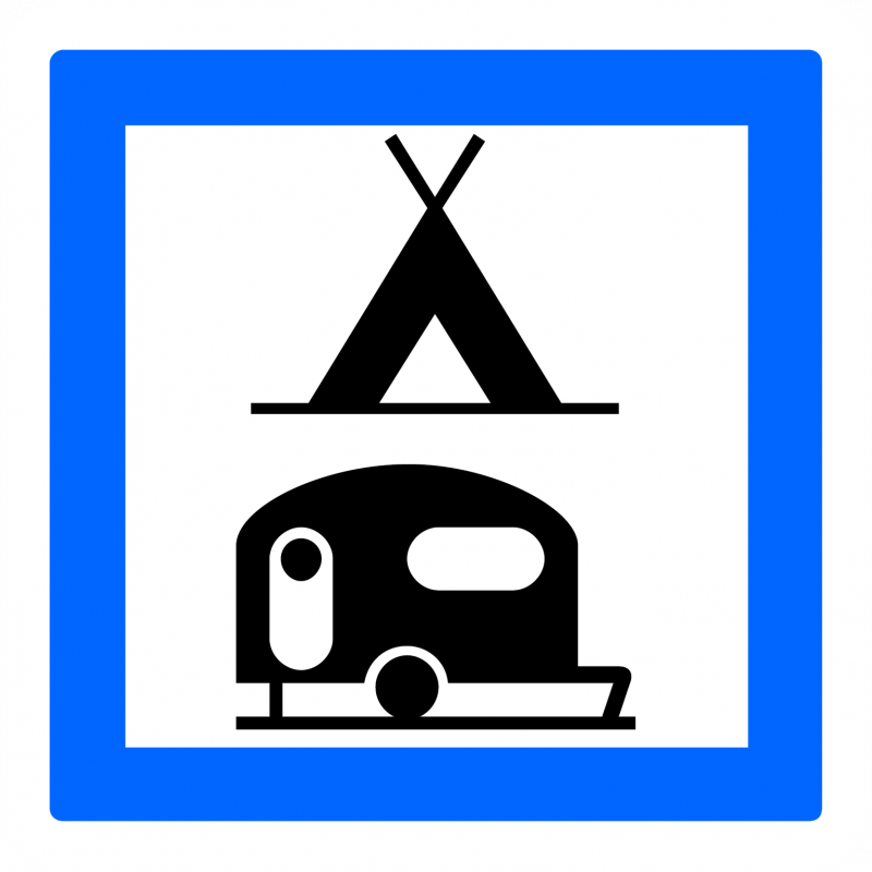 Panneau services terrain de camping pour tentes, caravanes et autocaravanes CE4c