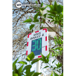 Radar pédagogique routier solaire - Vue du dessus I Contrôle de vitesse 30km 50km heure | WP Signalisation