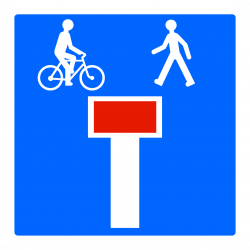 Panneau indication Impasse comportant une issue C13D pour les piétons et les cyclistes