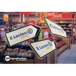 Panneau directionnel D21 E LECLERC personnalisé | WP Signalisation est un fabricant de panneaux français