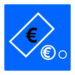 Panneau indication paiement automatique par pièces et billets C64c2