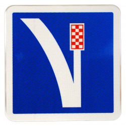 Panneau indication voie de détresse à droite C26A | WP Signalisation | Film NF et CE l WP Signalisation
