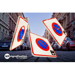 Panneau stationnement zone à stationnement de durée limitée contrôlée par disque B6B3  | Panneau B6 en 360 degrés