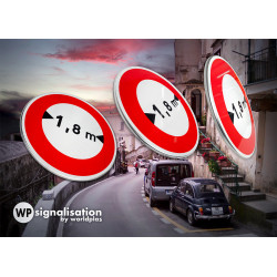Panneau d'interdiction limitation de largeur B11 | Conforme NF et CE avec film prismatique rétroréfléchissant | WP Signalisation