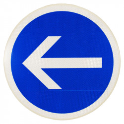 Panneau BK21-2 | Obligation temporaire par la gauche | Panneau de chantier et travaux | WPSignalisation