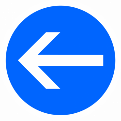 Panneau BK21-2 | Obligation temporaire par la gauche | Panneau de chantier et travaux obligatoire | WPSignalisation