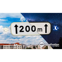 Panonceau longueur M2 | Panneau M2 avec distance personnalisé | Retro réfléchissant avec film prismatique