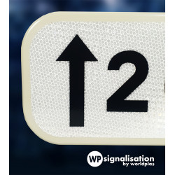 Panonceau longueur M2 | Panneau M2 avec distance personnalisé | Film prismatique réfléchissant et normé NF et CE