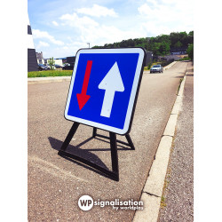 Panneau de signalisation CK18 - Priorité à la circulation I Panneau CK18 sur chantier et travaux - WP Signalisation