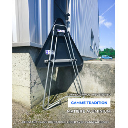 Panneau de danger risque de projection de gravillons AK22 | Trépied en aluminium pour panneau temporaire