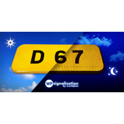 Cartouches à fond jaune E43 | Réseaux départementaux | Panneau avec film prismatique conforme aux normes NF et CE