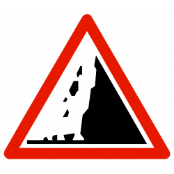 Panneau de danger risque de chute de pierres A19