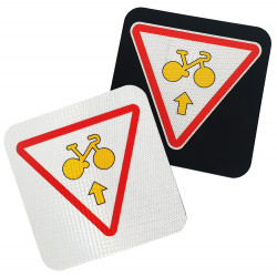 Photo du produit WPSignalisation | Panonceau M12 fond blanc I Autorisation conditionnelle de franchissement pour les cyclistes