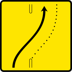 Panneau voirie temporaire présignalisation de changement de chaussée ou de trajectoire KD8 ex4