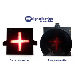 Croix grecque pour feux tricolores pour signaler un feu rouge | Sans ou avec casquette pour la croix grecque