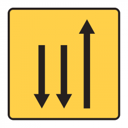 PanNeau voirie temporaire présignalisation de changement de chaussée ou de trajectoire KD9-1