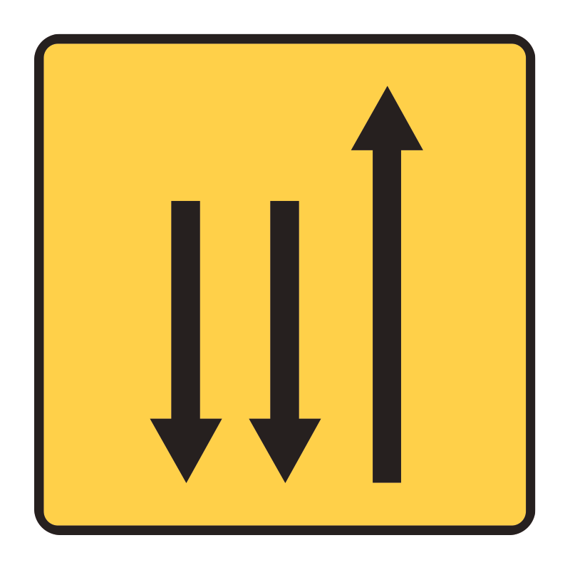 PanNeau voirie temporaire présignalisation de changement de chaussée ou de trajectoire KD9-1