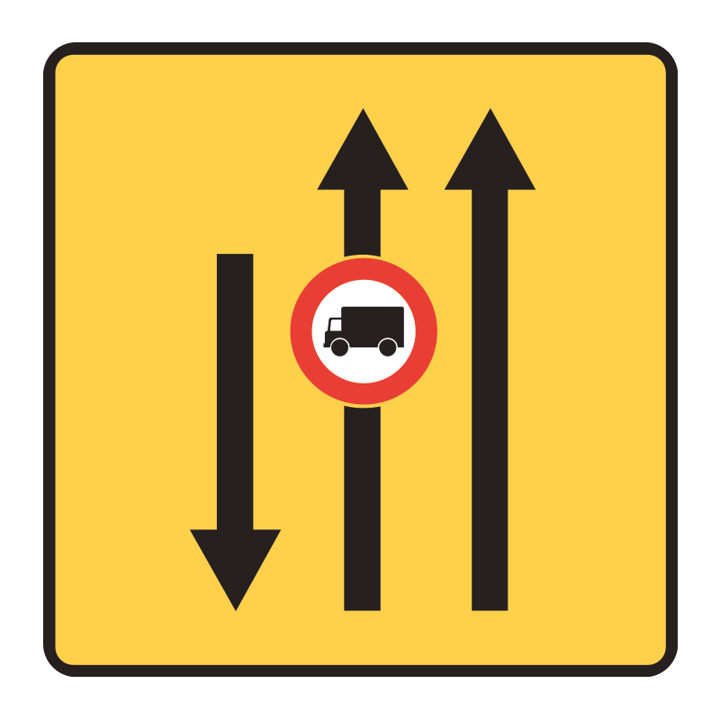 Panneau voirie temporaire affectation de voies KD9-2 | Panneau temporaire | Travaux et chantiers