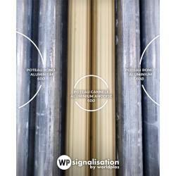 Mât de signalisation rond et mât cannelé aluminium anodisé au diamètre 60Ø | Panneaux routiers I WP Signalisation