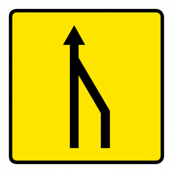 Panneau voirie temporaire réduction du nombre des voies KD10a-1 | WP Signalisation