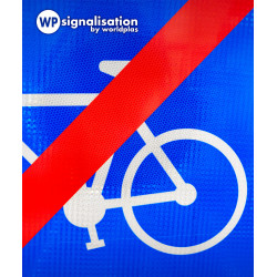 Panneau C114 | Panneau fin d'une piste/bande cyclable réservée aux cycles à 2/3 roues | WP Signalisation