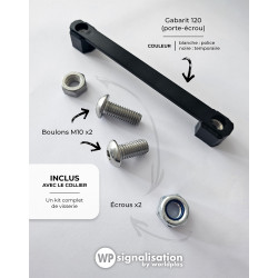 Kit de serrage avec collier carré pour panneaux de signalisation | Kit de visserie | WPSignalisation