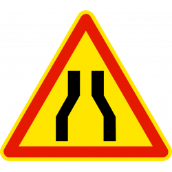 Panneau de danger chaussée rétrécie AK3