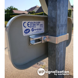 Kit de serrage avec collier Rectangulaire pour poteaux de signalisation | Kit de visserie | WPSignalisation