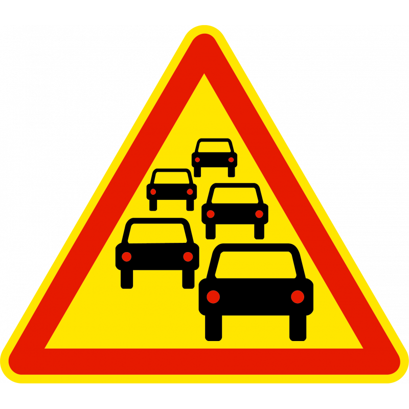 Panneau de danger annonce d'un bouchon AK30 | Panneau bouchon | Chantier et travaux