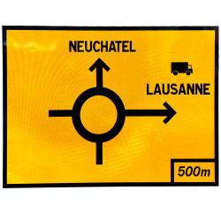 Panneau de déviation KD42d | Panneau deviation avec mention de la ville | WP Signalisation | Panneau de chantier et travaux